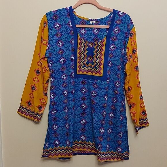 Balinese Rayon tunic top sz. L - Picture 1 of 5